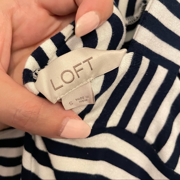 LOFT navy and white stripe maxi size S - Picture 5 of 6